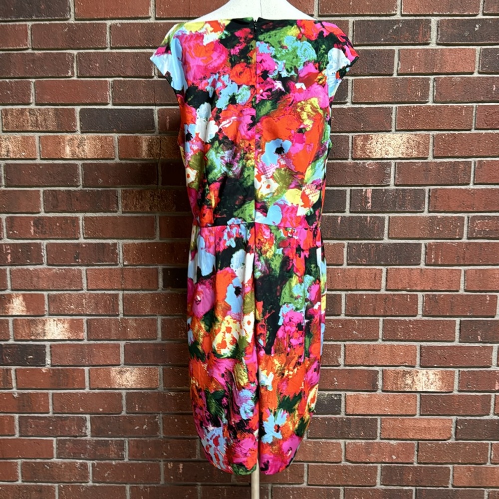 Jones‎ Wear Vibrant Multicolor Abstract Floral Dress Size 16 - Picture 4 of 11